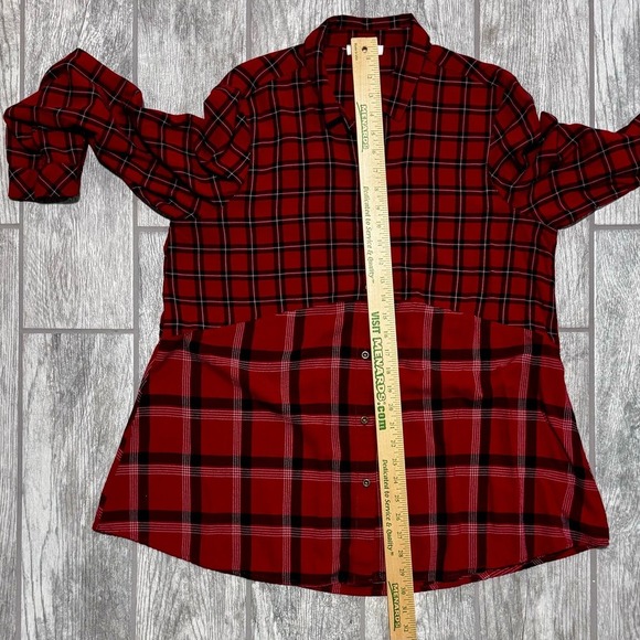 Beach Lunch Lounge‎ Black And Red Plaid Emery Button-up Flannel Shirt Large - Picture 12 of 13